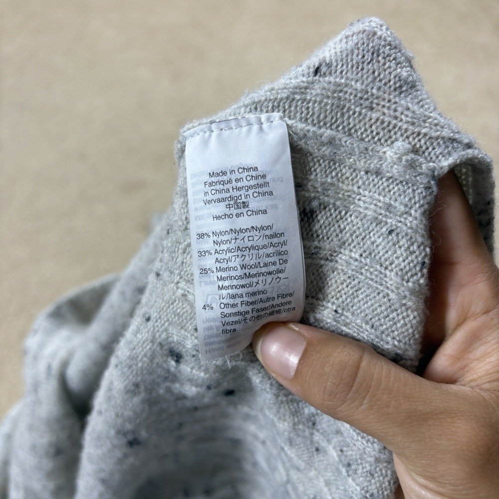 Madewell Donegal Inland Gray Coziest Yarn Turtleneck Sweater K5410 Large L - Picture 8 of 8